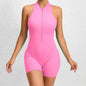 Yoga Women's Padded Workout Suit One-Piece Jumpsuit Workout Set Sports Fitness Overalls Gym Clothing Zipper Long Short 2025 New
