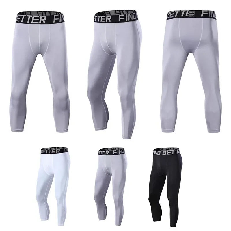 Sports Fitness Pants Men Gym Shorts Workout Tights