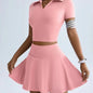 Summer Sports Outdoor Two-Piece Yoga Outfit for Women Golf Tennis Skirt Set, Summer Thin