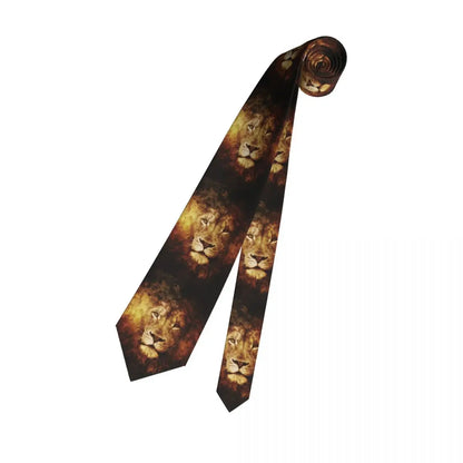 Fashion Lion Of Judah Jesus Necktie for Men Personalized Silk Christian Faith Judah Business Tie