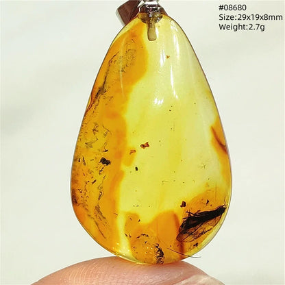 Natural Amber Pendant From Baltic Flower Yellow Amber Water Drop Women Men Jewelry Reiki Stone Women Men AAAAAAA