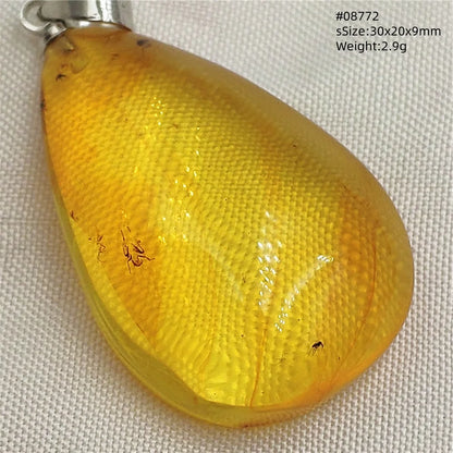 Natural Amber Pendant From Baltic Flower Yellow Amber Water Drop Women Men Jewelry Reiki Stone Women Men AAAAAAA