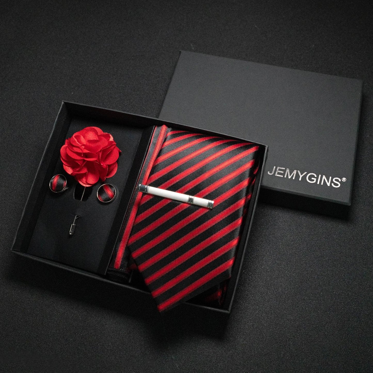Wine red Men Tie Paisley Silk Tie Pocket Square Cufflink Luxury Gift Box Set Wedding Gravat Accessories Neck Tie For Men