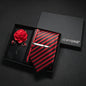 Wine red Men Tie Paisley Silk Tie Pocket Square Cufflink Luxury Gift Box Set Wedding Gravat Accessories Neck Tie For Men