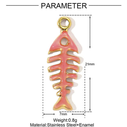 3pcs/Lot Stainless Steel Enamel Plam Flip Flop Shell Diy Charm Women Watermelon Strawberry Necklace Pendant Summer Ocean Jewelry