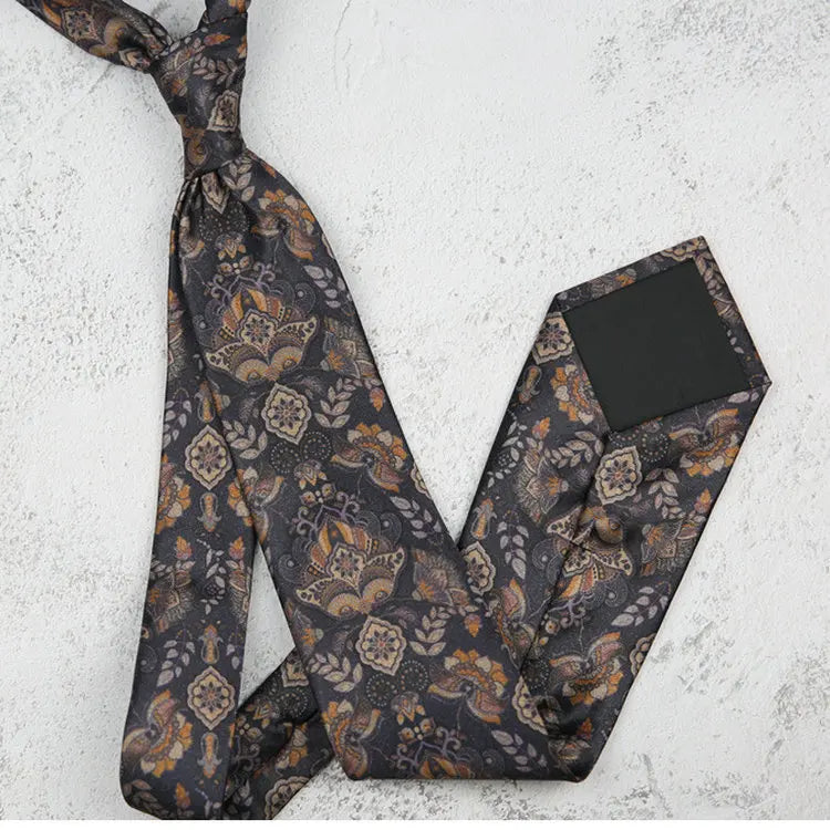 Fashion 8CM Wdith Elegant Neckties Vintage Retro Flower Printed Ties For Adult Mens Casual Daily Neckwear Wedding Party Cravate