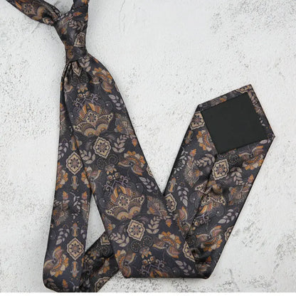 Fashion 8CM Wdith Elegant Neckties Vintage Retro Flower Printed Ties For Adult Mens Casual Daily Neckwear Wedding Party Cravate