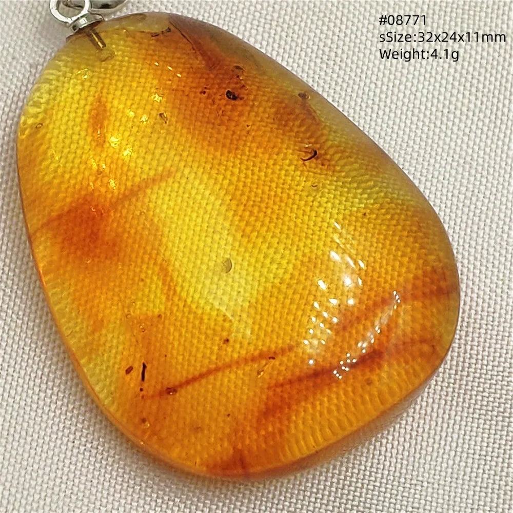 Natural Amber Pendant From Baltic Flower Yellow Amber Water Drop Women Men Jewelry Reiki Stone Women Men AAAAAAA