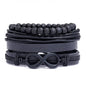 Modyle Multi-layer Gothic Leather Bracelet Set Punk Viantage Wings Charms Handwoven Bracelets for Men Jewelry Gifts