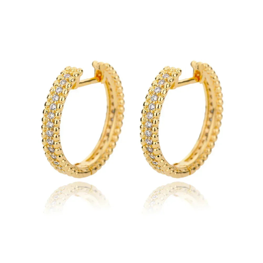 Circle Earrings For Women Vintage Punk Round Baroque Pearl Earrings Stainless Steel Circle Ear Clip Women Jewelry Gift Mujer