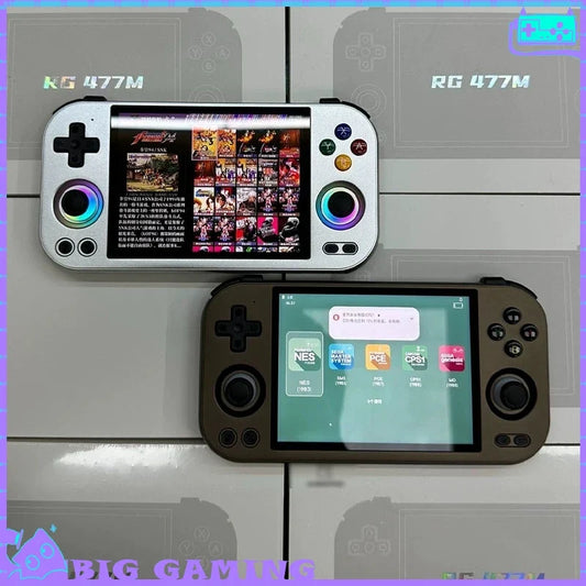 Rg 477m Game Console 3d Hall Joystick 4.7"120hz CNC Aluminum Android Handheld Active Heat Dissipation 12+256gb For Steam Switch