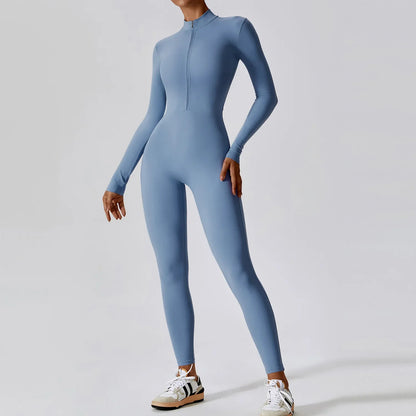 Yoga Jumpsuit Long Sleeved Zipper Rompers
