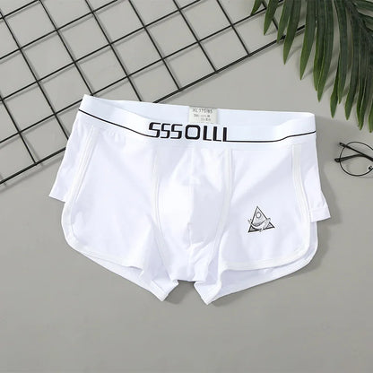 Large Size Men Cotton Underpants Breathable Comfortable Underwear Mid-rise Boxer Shorts Fashion Printed Sexy U Pouch Panties