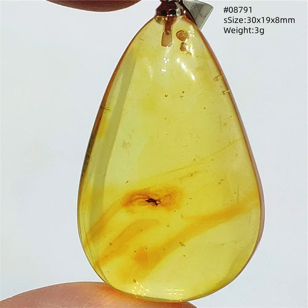 Natural Amber Pendant From Baltic Flower Yellow Amber Water Drop Women Men Jewelry Reiki Stone Women Men AAAAAAA