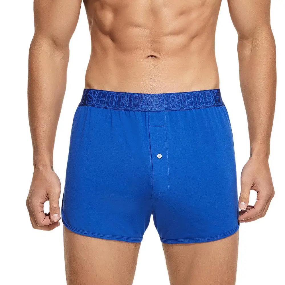 SEOBEAN Cotton Men's Boxer Shorts Loungewear Underwear Loose Fit Underpants Sleepwear Shorts Boxers for Men