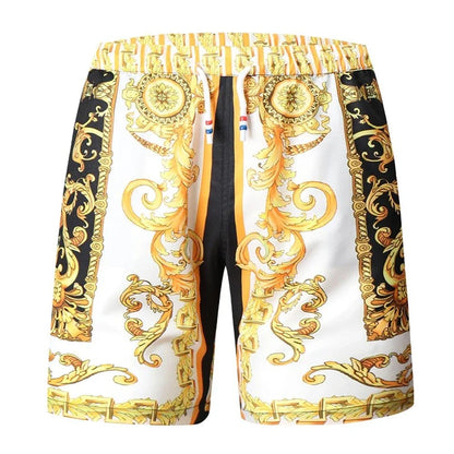Gold Luxury Swimwear Shorts Breathable Surf Board Shorts Men's Vacation Beach Shorts Quick Dry Swimsuit Summer Sports Trunks Boy