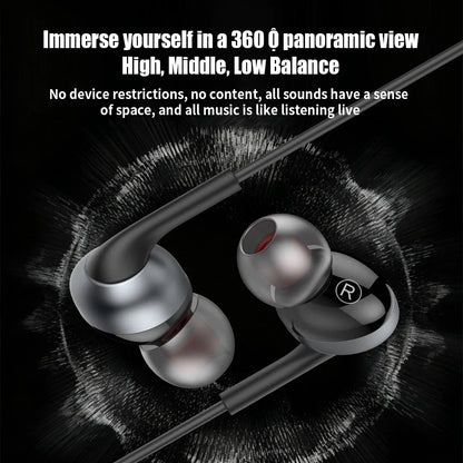 USB Type C in Ear Headphones HiFi Stereo Earphones With HD Mic Wired Earbuds For Samsung Galaxy S25 S24 S23 Wire Control Headset
