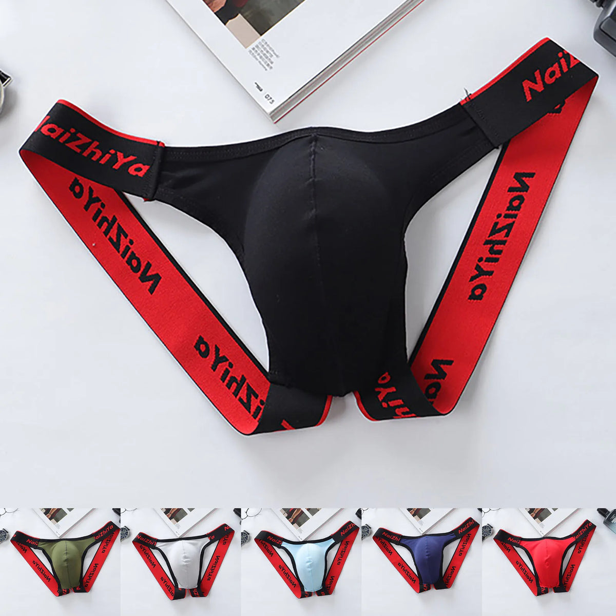 Men Sexy Gay Thongs Polyester Cueca Hombre Jockstrap Men Erotic Open Back Underwear Mens Erotic Low Waist Thong T Shape G String