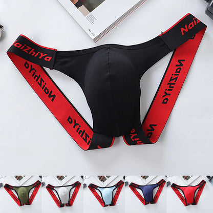 Men Sexy Gay Thongs Polyester Cueca Hombre Jockstrap Men Erotic Open Back Underwear Mens Erotic Low Waist Thong T Shape G String