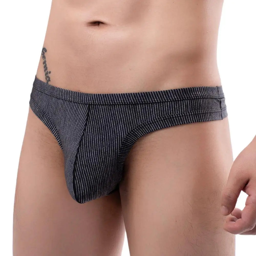 Men's Underwear Breathable T-Back Sexy Thongs G-String Big Penis Pouch Thong Panties Male Lingerie Underpants Briefs