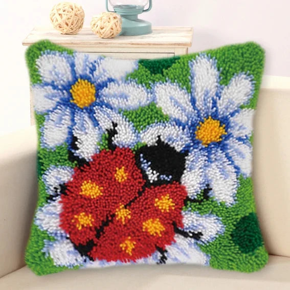 Knot Pillow Package Latch Hook Kit Cushion Pillowcase Kussen Set For Needlework DIY Butterfly Flower Plant Series Latch Hook Kit