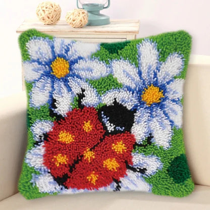 Knot Pillow Package Latch Hook Kit Cushion Pillowcase Kussen Set For Needlework DIY Butterfly Flower Plant Series Latch Hook Kit
