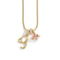 Gold Color Zircon Flower Pendant Necklace Female A-Z 26 Letter Alphabet Wedding Jewelry Gift for Women