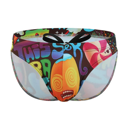 Swimsuit Men Swim Briefs Sexy Swimwear Bikini Leopard Beachwear Pool Party Sunbathing Low Rise Underwear Slips hombre Elastic
