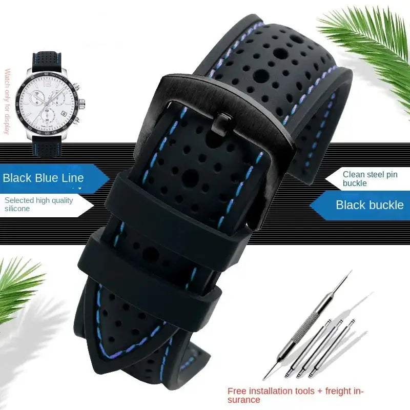 Samsung Galaxy Watch 7, 6, 5, 4 & FE Stitched Perforated Silicone Band