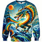 Full Print Chinese Dragon Graphic Sweatshirts For Men Women Long Sleeve Casual Round Neck Hoodie Streetwear Mens Sport Tracksuit
