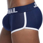 Jockmail Sexy Men Padded Underwear Mesh Boxer Briefs Buttocks Lifter Enlarge Butt Push Up Pad Underpants Penis Pouch Panties