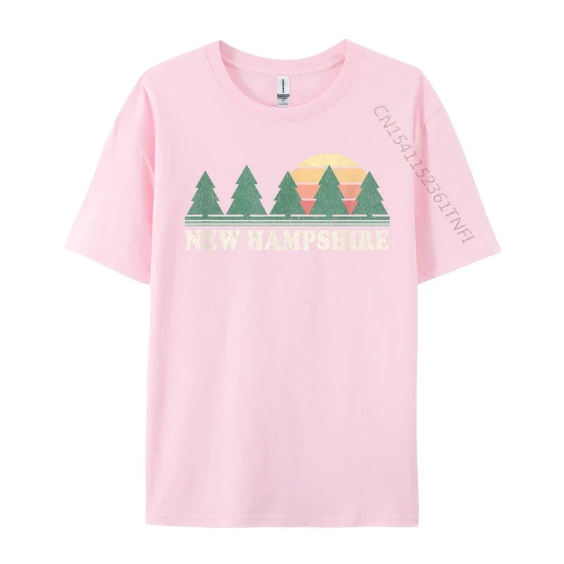 New Hampshire NH Vintage Retro 70s Cosie Men's Fashionable Custom Tees O Neck Pure Cotton Top T-Shirts Casual T-Shirts