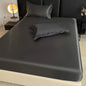 Summer Ice Silk Satin Fitted Sheet Solid Deep Pocket Mattress Cover Ultra Soft Wrinkle Resistant Bed Cover No Pillowcase For Sin