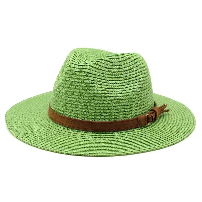 New Big Size 59-60CM Panama Hat Summer Sun Hats for Women Man Outdoor Beach Straw UV Protection Cap Chapeau Jazz Trilby Cap