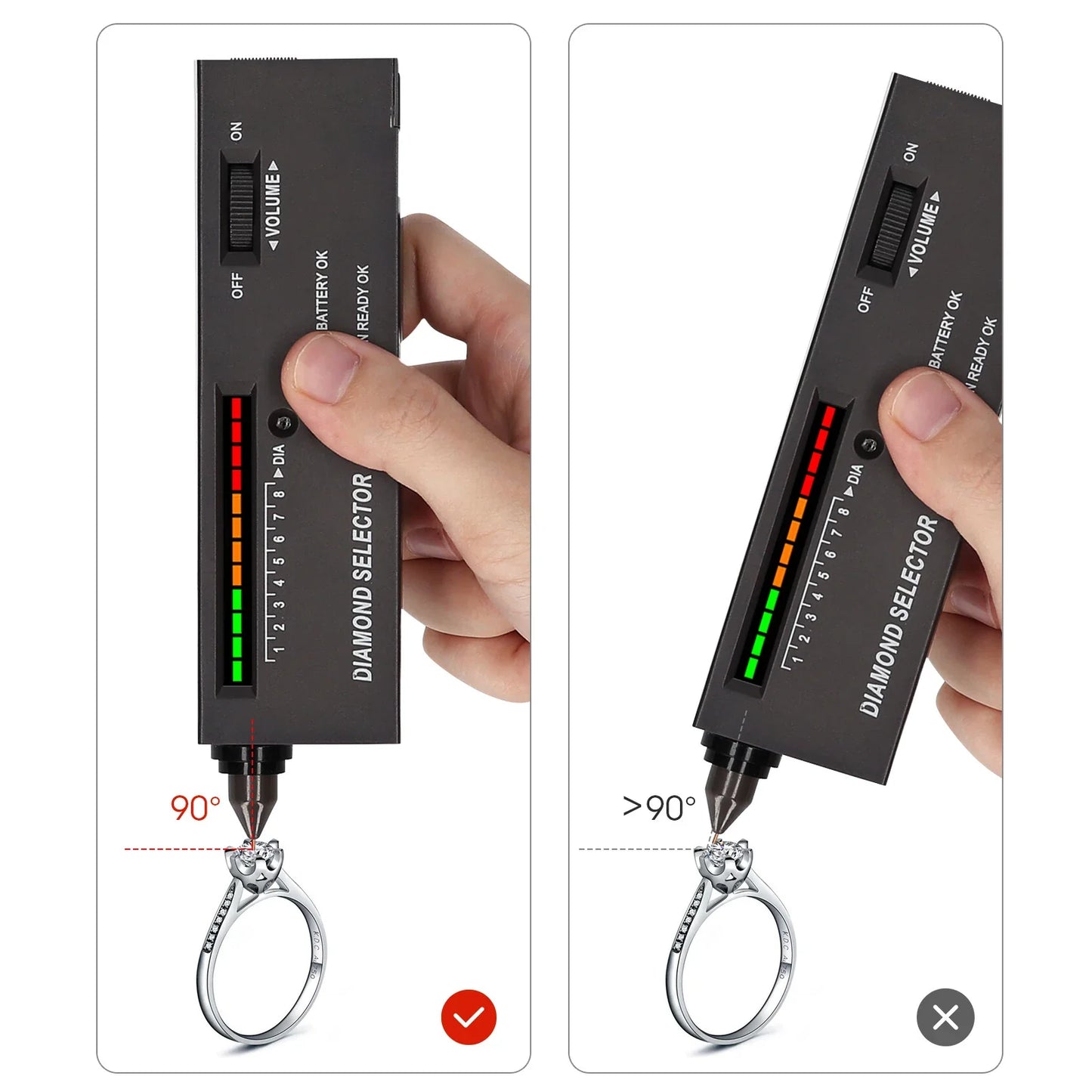 Portable Diamond Tester Pen High Accuracy Diamond Selector Detector Gemstone Jewelry Testing Tool with Case for Novice Expert
