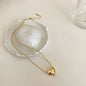 New Cross-border Couple Cavicle Chain Geometric Heart-shaped Light Luxury Temperament Simple Sweet Love Pendant Necklace Jewelry