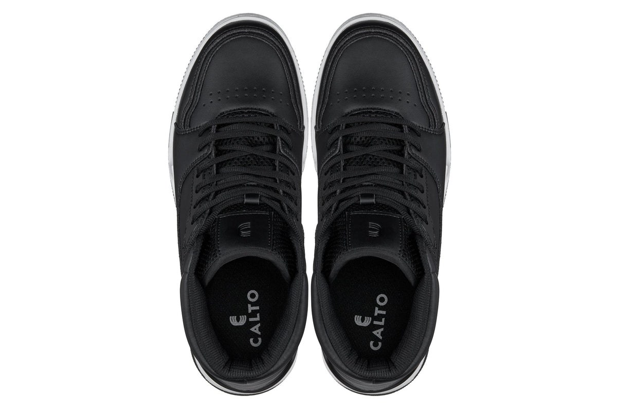 CALTO - S4750 - 3 Inches Taller (Black) - High Top Sneakers