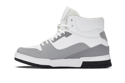 CALTO - S4751 - 3 Inches Taller (White/Grey) - High Top Sneakers