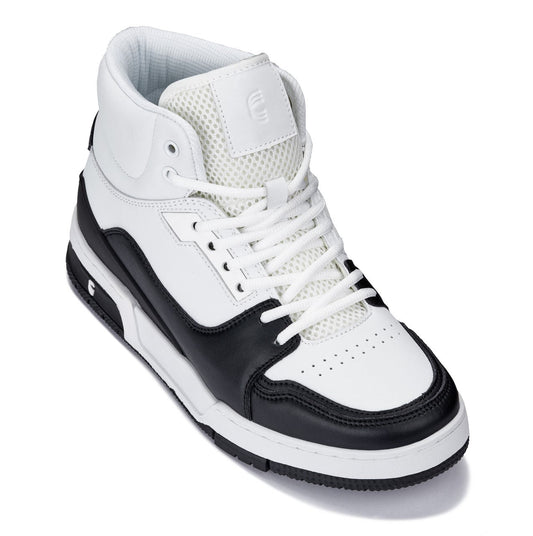 CALTO - S4752 - 3 Inches Taller (White/Black) - High Top Sneakers