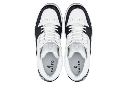 CALTO - S4752 - 3 Inches Taller (White/Black) - High Top Sneakers