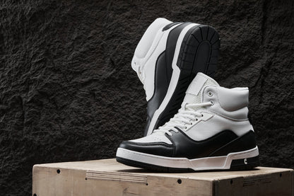 CALTO - S4752 - 3 Inches Taller (White/Black) - High Top Sneakers