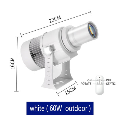 Custom Led HD Gobo Logo Projector Indoor Outdoor Ip67 Waterproof Rotating Advertising Image Projection Light For Floor Wedding