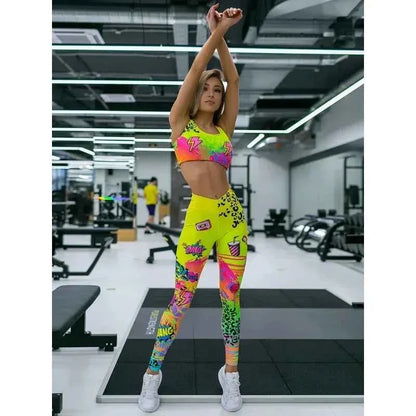 Women's Printed Yoga Set: Bra & Leggings