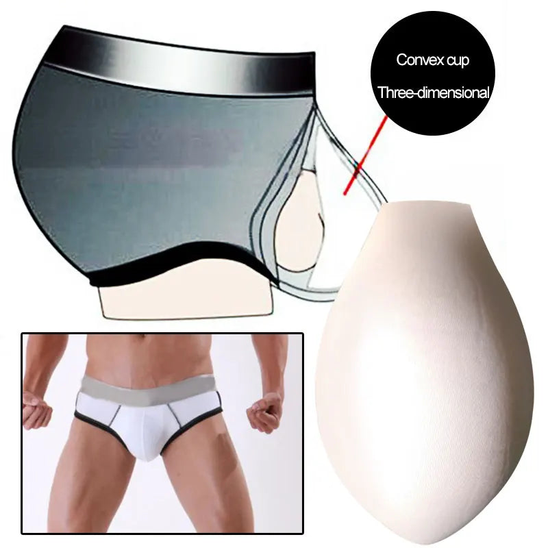 Sponge Pad Underwear Sexy Briefs Enhancer Cup Men Penis Bulge Pouch Front Padded Push Up Underpants Panties Pad