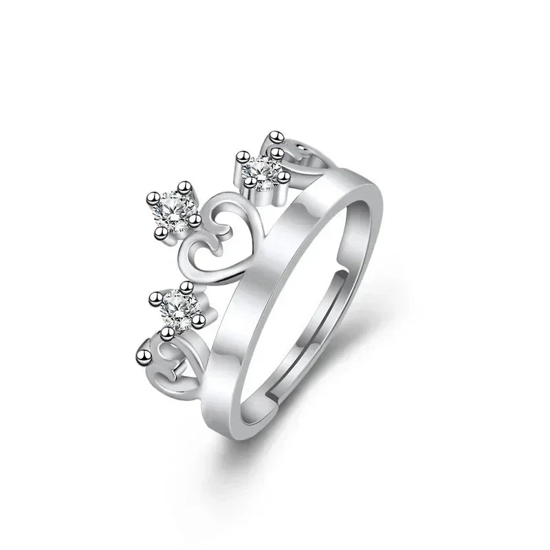 Hot 925 Sterling Silver Ring AAA Zircon Adjustable Simplicity Fashion Exquisite Women Jewelry Accessories Wedding Party Gift