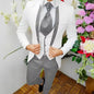 Premium Men's Jacquard Suit White 3pcs Set Wedding Groom Tuxedo Shawl Collar Formal Jacket Vest Pants Beach Party Custom Attire