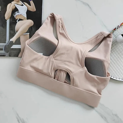Women's Zipper Shockproof Sports Bra