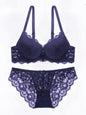 Hollow Lace Floral Sexy lingerie set Bow Padded Push Up women's bra Suitable for Small Busts sexy bras and panties