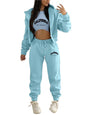 Autumn and Winter New Fleece Hoodie Letter Print Hooded Women's Suit