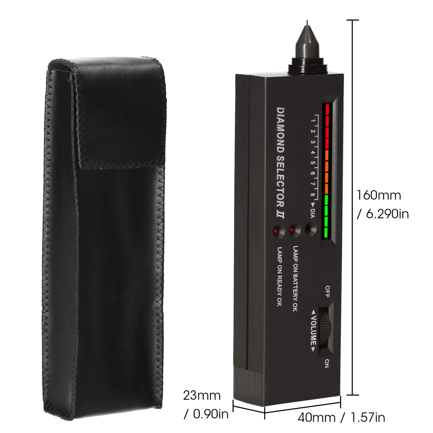 Portable Diamond Tester Pen High Accuracy Diamond Selector Detector Gemstone Jewelry Testing Tool with Case for Novice Expert